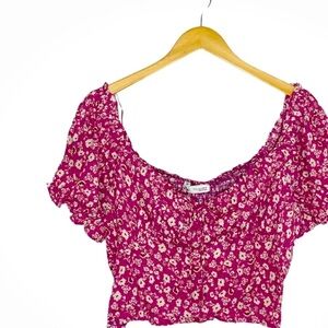 Elodie Floral Off Shoulder Crop Top